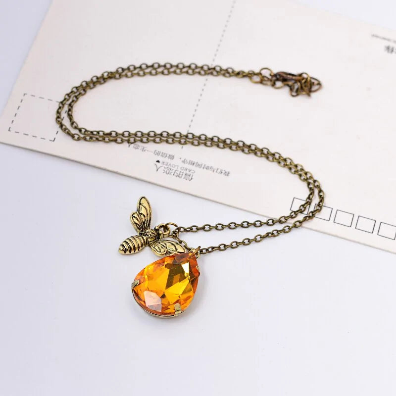 Amber Crystal Pendant