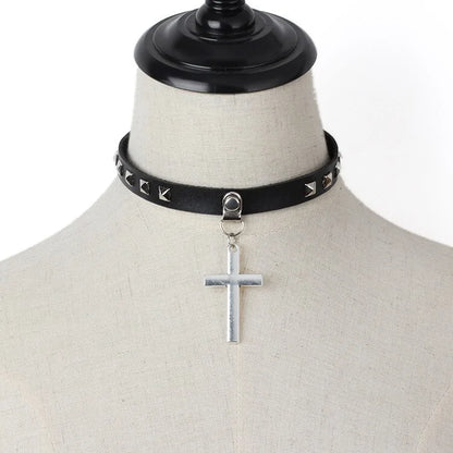 Leather Cross Necklace