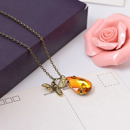 Amber Crystal Pendant