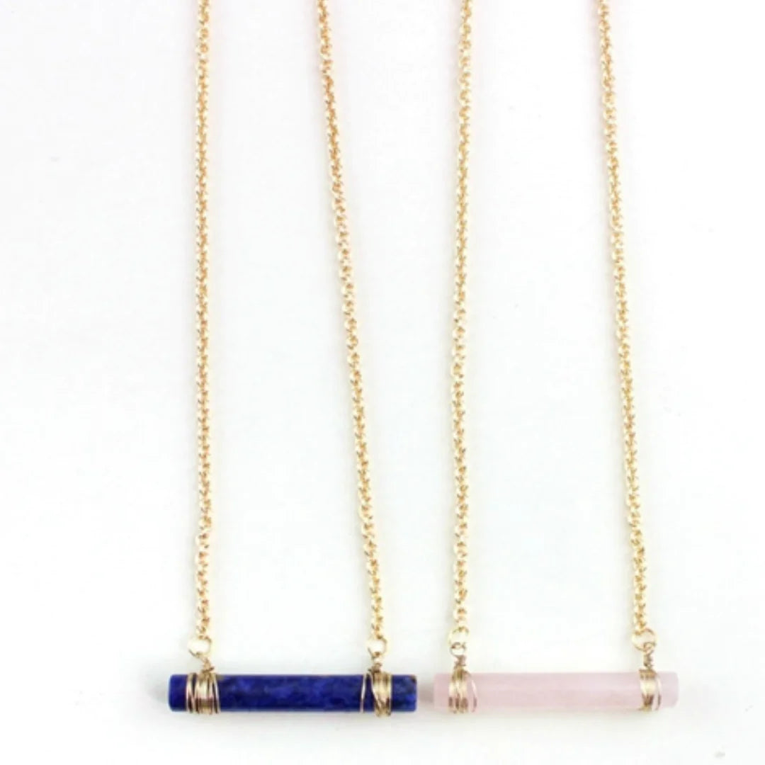 Quartz Cylinder Necklace